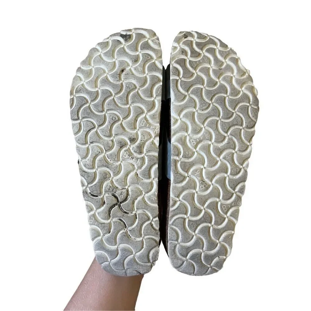 Birkenstock Womens Yao Balance Blue Nubuck Footbed‎ Sandals Shoes 38 US 7-7.5